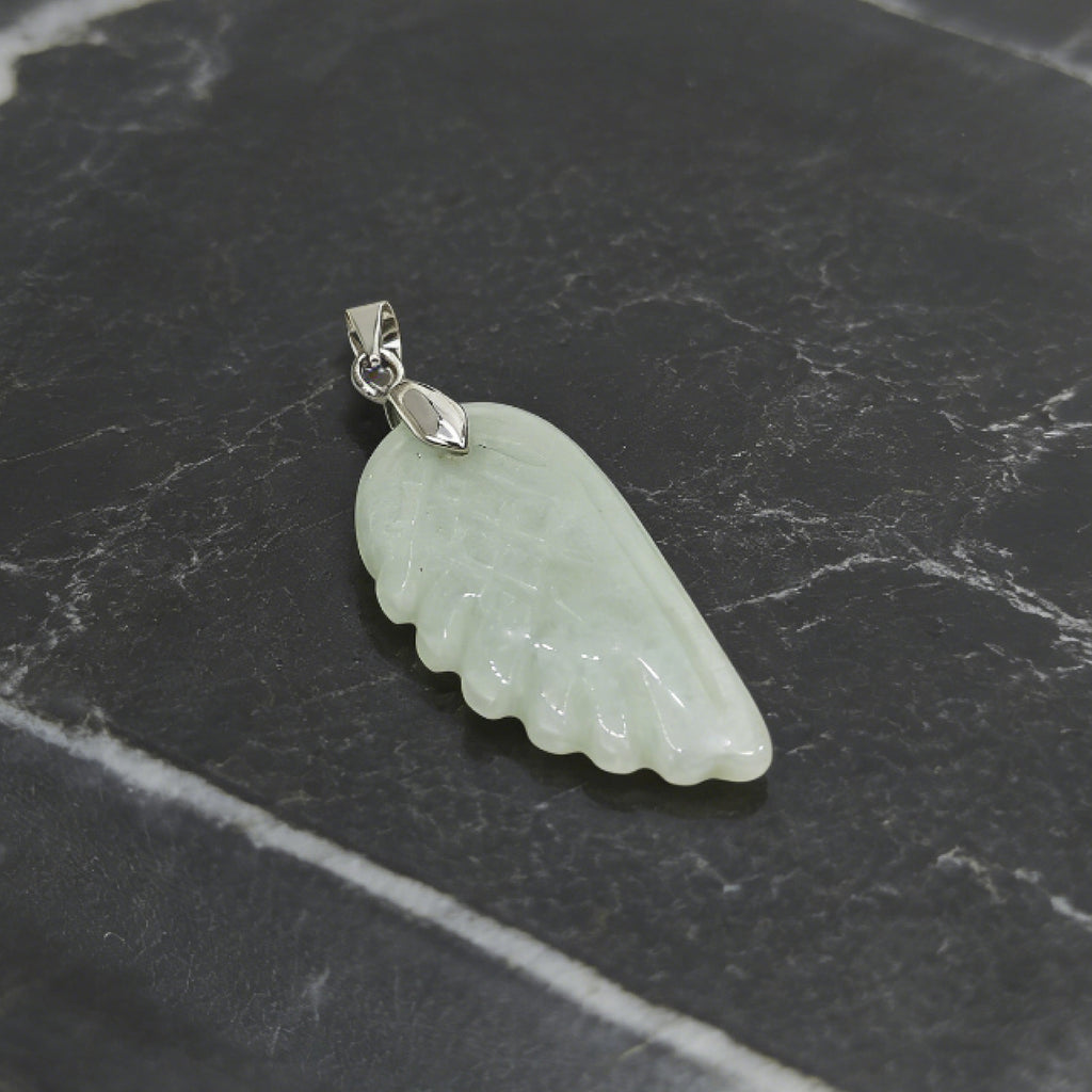 Pendentif Aile d'Ange « Léger » — Aventurine verte naturelle