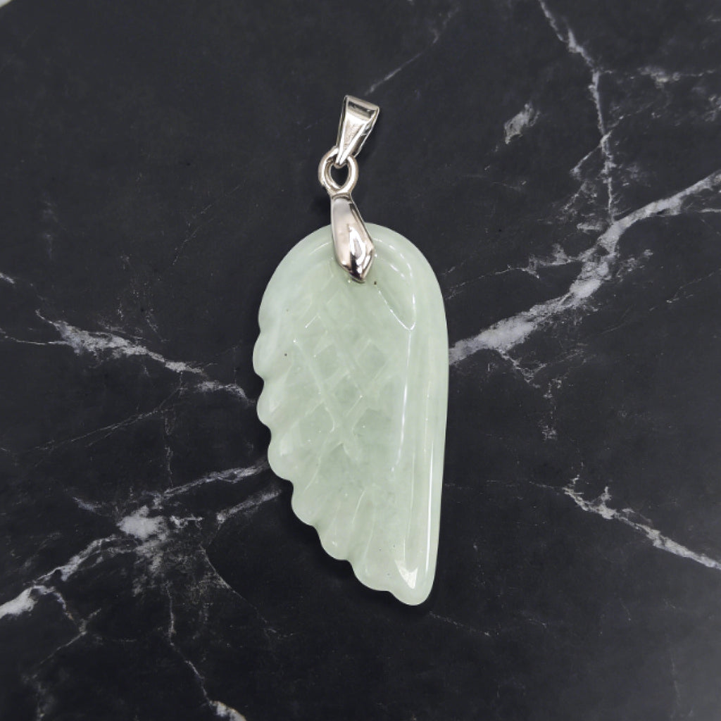 Pendentif Aile d'Ange « Léger » — Aventurine verte naturelle