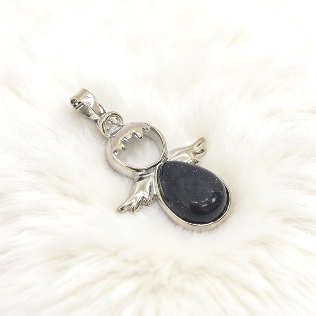 Pendentif Ange Larme « Léger » — Pierre Dorée Bleue