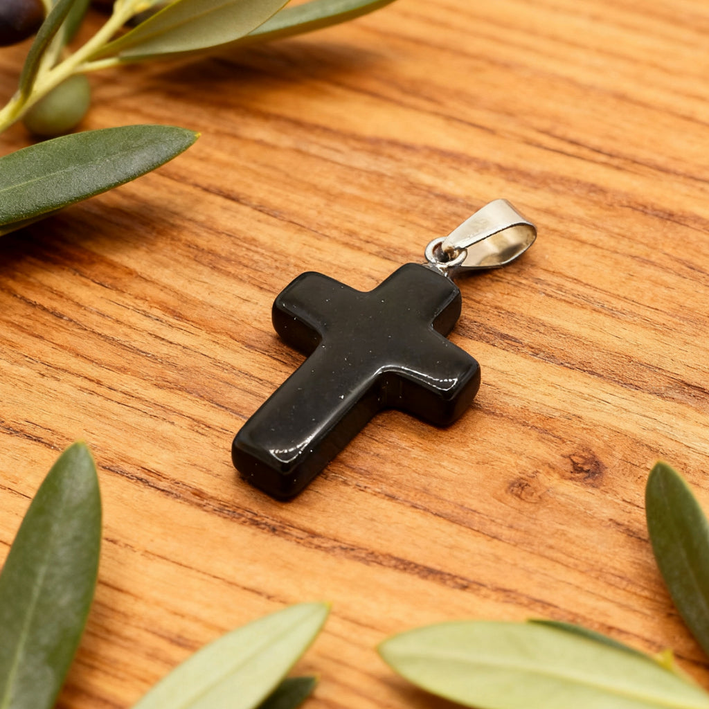 Pendentif Croix « Léger » — Pierre Dorée Bleue