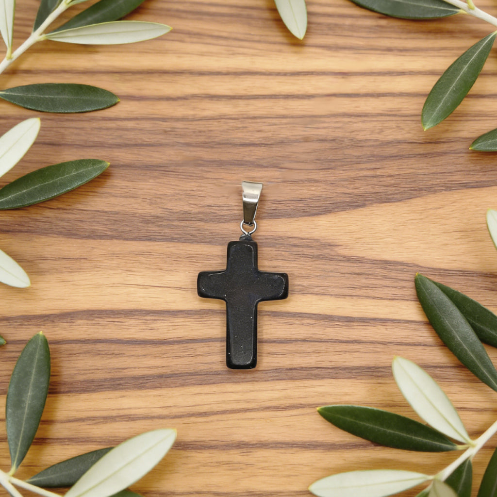 Pendentif Croix « Léger » — Pierre Dorée Bleue