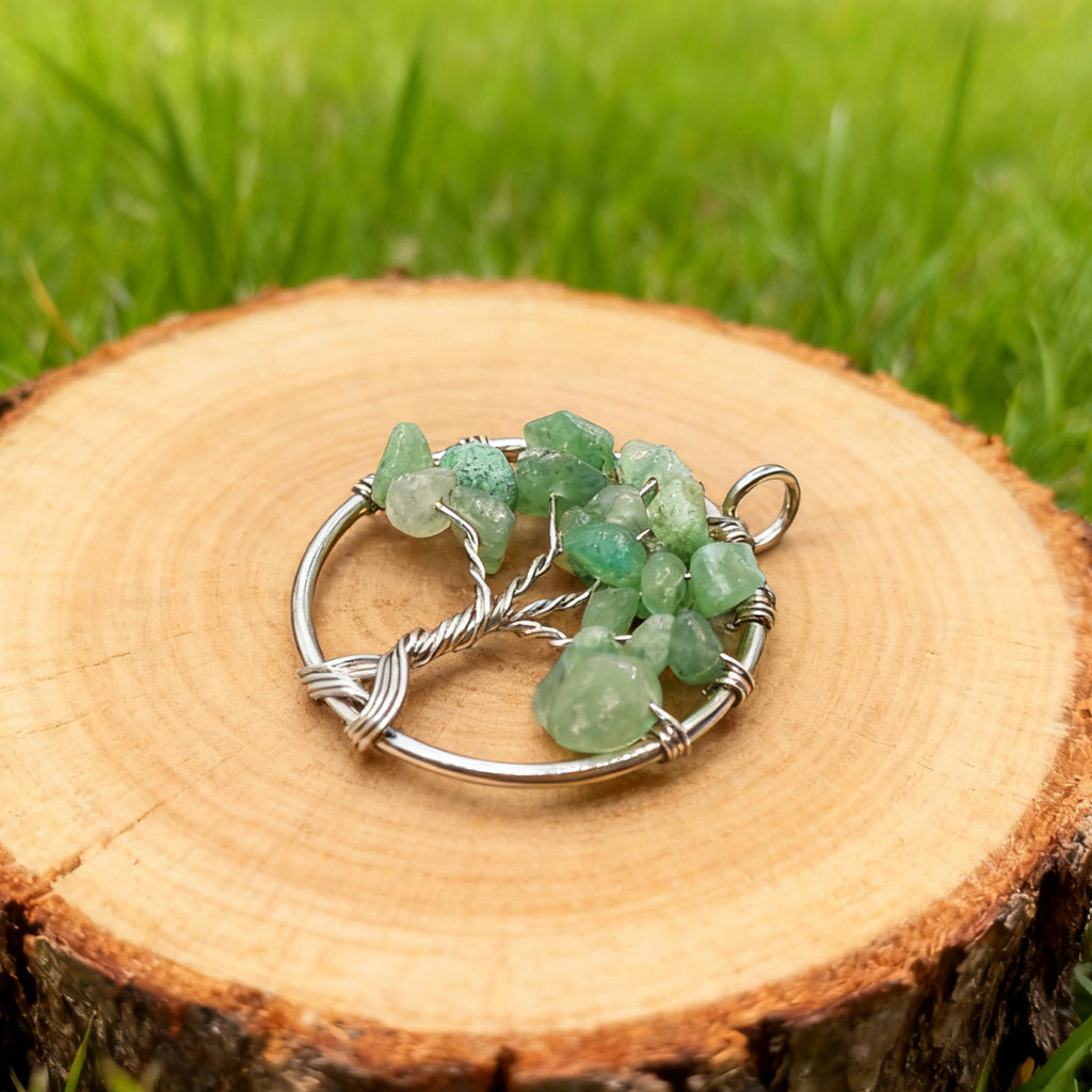 Pendentif Arbre de Vie « Léger » — Chips d'Aventurine verte